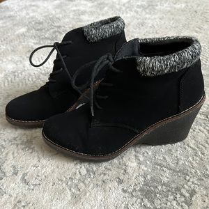 Black Suede Wedges
